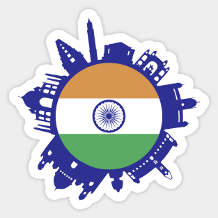 India Skyline India Flag Delhi Mumbai Chennai Kolkata Sticker